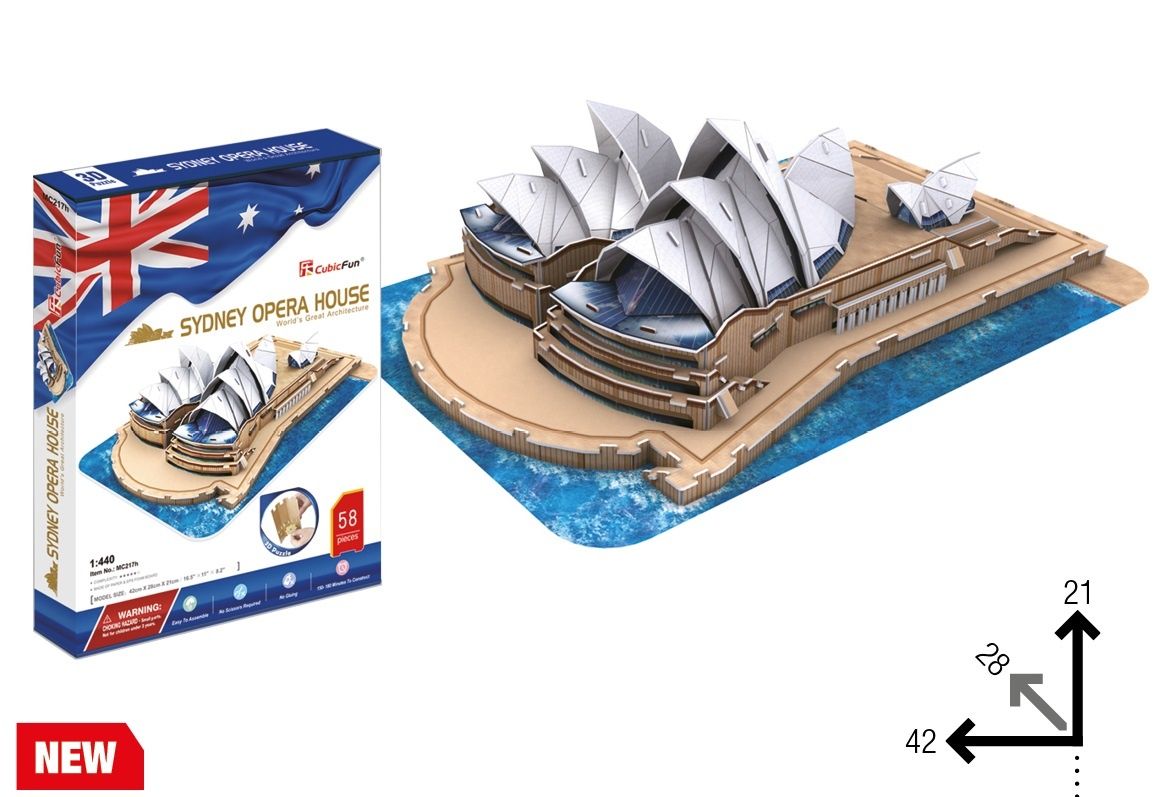 Cubic Fun 3D Jigsaw Puzzle - Sydney Opera House (Difficulty: 4/6) - 58  Piece Jigsaw Puzzle - Find Jigsaw Puzzle - Puzzle Finder